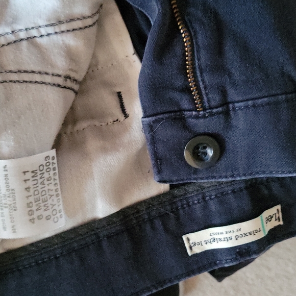 Lee Relaxed Straight Leg Navy Pants Size 6 - Picture 4 of 4